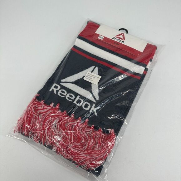 Reebok Accessories - Reebok Rally Scarf Red White Blue Navy Logo NEW Winter Wrap Around One Size OSFM